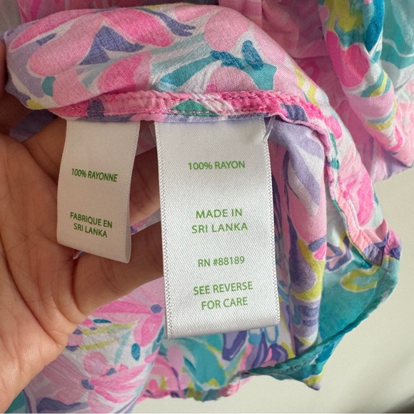 Lilly Pulitzer | Pink and Purple Natalie Floral Swim Cover-Up Shirt Dress ~ XL - Picture 8 of 9